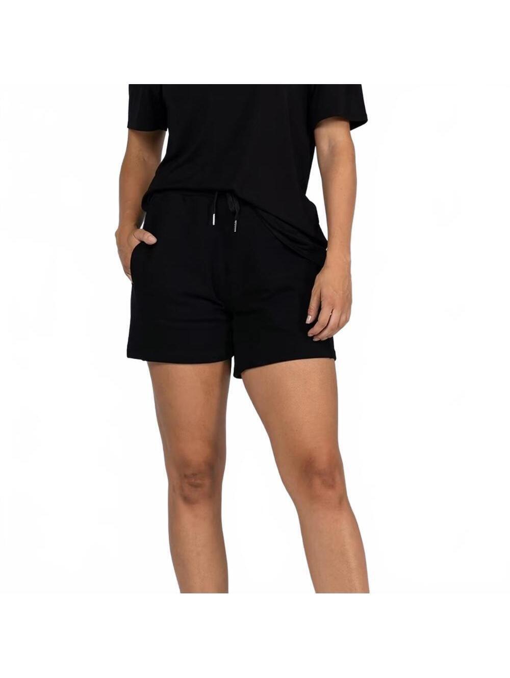 Allwear Organic Cotton Sweat Shorts Natural Black Women's Size Large